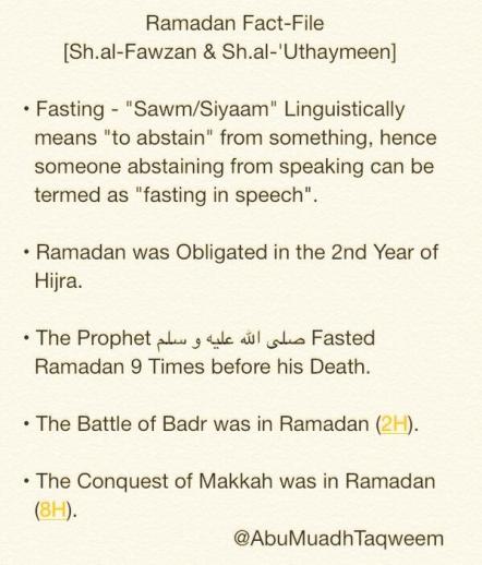 A Brief Fact-File on Affairs Related to Ramadan - Shaykh al-Fawzan & Shaykh ibn ul-Uthaymeen